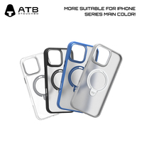 Étui de téléphone ATB à double anneau magnétique, antichoc et étanche, en TPU+PC pour 16 Pro Max