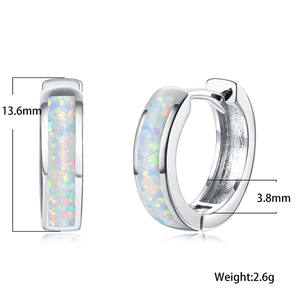 בציר תכשיטי עגילי חישוק לנשים לבן אופל אבן עגילי כסף אופנה זרוק להתנדנד עגילי תכשיטי חתונה - Product Image 6