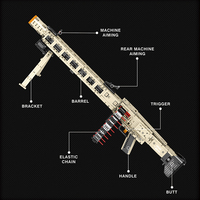 Ensemble de blocs de construction éducatifs en plastique ABS pour voitures, modèle de pistolet mitrailleur allemand, jouet MOC à assembler