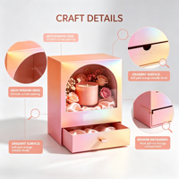 Boîte cadeau en papier avec fenêtre arquée personnalisée pour l'emballage de fleurs et de bougies