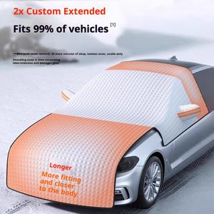 Protection pare-neige pour pare-brise avant de <span class=keywords><strong>voiture</strong></span>, couverture antigel en matériau PE, imperméable, 100% rejet UV/IR, épaisse pour une utilisation hivernale - Product Image 2