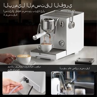 Machine à expresso semi-automatique italienne en acier inoxydable EM3801 15 bars, double chaudière, pompe haute pression, mousseur à vapeur