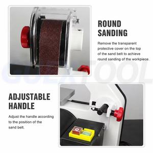 Mini ponceuse électrique multifonctionnelle pour métal et bois, professionnelle, à vitesse réglable, avec bande abrasive, pour le polissage sur table - Product Image 5