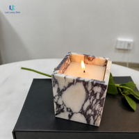 Décoration d'appoint de table en marbre de luxe Luca, ornement moderne en cube de pierre naturelle Calacatta Viola pour la maison et le salon