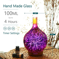 Diffuseur d'huiles essentielles LED 3D en verre coloré avec minuterie