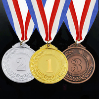 Médailles en métal plaqué or gravées avec logo personnalisé en gros pour les matchs de football, de basketball, de baseball et autres sports - Or, argent, bronze
