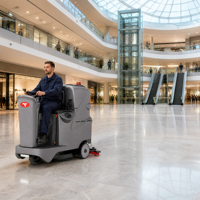 Nettoyeur de sols électrique autoporté CleanHorse X4, autolaveuse autopropulsée 24V 100Ah