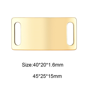 Plaque d'identification rectangulaire vierge en acier inoxydable poli miroir pour chiens et chats, pour collier, produits et fournitures pour animaux de compagnie, vente en gros - Product Image 3