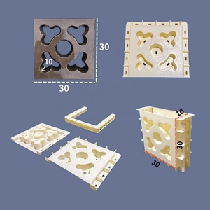 Moule carré 3D en ABS <span class=keywords><strong>pour</strong></span> blocs de <span class=keywords><strong>béton</strong></span> à finition double face, <span class=keywords><strong>pour</strong></span> la décoration murale et les motifs floraux, en vente - Product Image 3