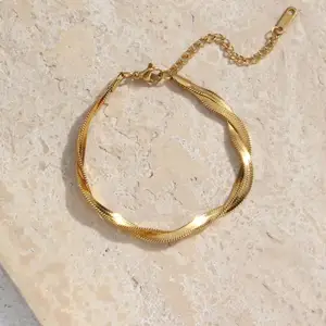 YAZS Bijoux Mode Élégant Simple 18K Plaqué Or Ancien Royal Bracelet Personnalisé pour Femmes