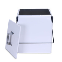 17L Vintage Outdoor Camp Portable Picnic Small Mini Beer Ice Chest Metal Retro Box Custom Cooler Boxes