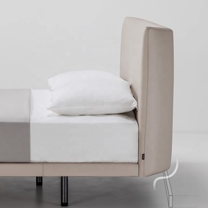 Letto <span class=keywords><strong>Matrimoniale</strong></span> di Design Italiano Zayshine, Minimalista e Lussuoso in Vera Pelle, Modulare 1,8 Metri Extra-Large per Villa - Product Image 5