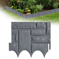Lot de 4 clôtures de jardin décoratives en imitation pierre, bordure en pierre artificielle, faux bordure en briques de pierre pour jardin