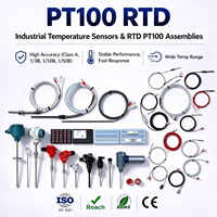 Probe Suhu Baja Tahan Karat Tipe K PT100 Sensor Resistor Termal Port Serial RTD Kontrol Suhu Industri