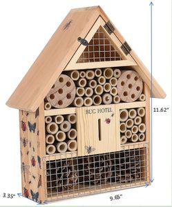 Eco Wood Insect Hotel-Hábitat <span class=keywords><strong>de</strong></span> abejas y <span class=keywords><strong>mariposas</strong></span> Hábitat <span class=keywords><strong>de</strong></span> insectos sostenible-Diseño <span class=keywords><strong>de</strong></span> madera colgante - Product Image 2