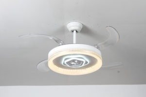 โคมไฟเพดาน LED โมเดิร์น 4 ใบพัด มอเตอร์ DC พร้อมรีโมทคอนโทรล ปรับความสว่างได้ แสงวอร์มไวท์ ติดตั้งแบบฝังเพดาน สำหรับห้องนั่งเล่น - Product Image 4
