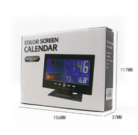 Horloge météo créative à écran LED couleur 8082T, prévisions météo, température et humidité, calendrier, rétroéclairage, réveil