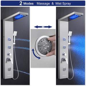 <span class=keywords><strong>ชุด</strong></span>แผงฝักบัวสายฝนสแตนเลสขัดเงา304ก๊อกน้ำสีดำหัวฉีดแบบมือถือหัวฉีดพ่นสเปรย์นวดตัว - Product Image 5