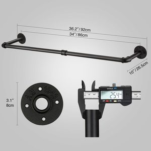 מתלה בגדים תעשייתי לקיר, 36.2 אינץ', חוסך מקום, מתלה בגדים מרובה לתלייה בארון, 2 בסיסים - Product Image 4