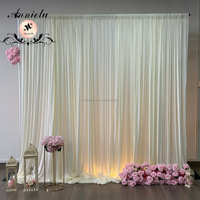Backdrop Spandex Mewah Warna Champagne Desain Khusus dengan Hiasan Mutiara, Dapat Digunakan Kembali, Bahan Stretch untuk Pernikahan, Studio, Pesta Dalam Ruangan