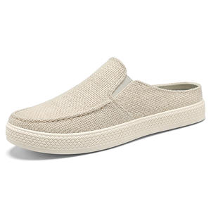 Chaussures décontractées basses pour hommes, à enfiler, d'été, respirantes, en coton et lin, pour l'extérieur, pantoufles tendance, chaussures en tissu confortables pour la maison, style <span class=keywords><strong>papa</strong></span> - Product Image 5