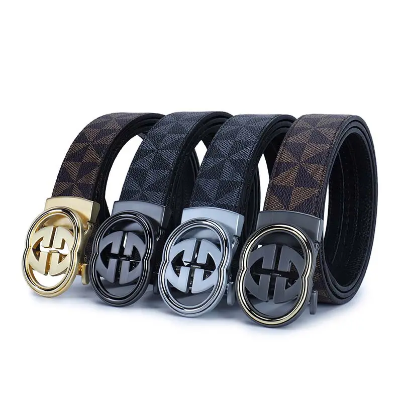 2023 Wholesale custom high-quality automatic alloy buckle men's luxury leather belt