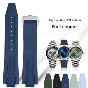 <span class=keywords><strong>Bracelet</strong></span> de montre en caoutchouc FKM 21 mm/22 mm pour Longines Conquest L3.830 41 mm L3.835 42 mm, <span class=keywords><strong>bracelet</strong></span> de luxe - Product Image 1