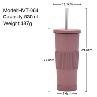 Gobelet à vide en acier inoxydable de 830ml avec couvercle, gobelet à café antidérapant pour la maison et le bureau, gobelet à eau double couche, nouveauté