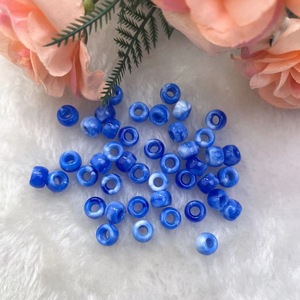 Acrylic Barrel <b>Beads</b> 6x9mm Imitation Jade Two-Tone Colored Large Hole For Bracelet Making - Product Image 3