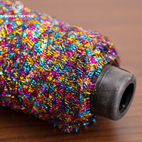 Multicolor Lurex Centipede Yarn Glass Feather Fancy Yarn Non Elastic Polyester Metallic Yarn for Knitting Scarf Craft Decoration