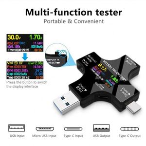 Multímetro Digital LCD 2 en 1 con USB Tipo-C, Medidor de Voltaje, Corriente, Potencia, Capacidad y Temperatura - Product Image 3