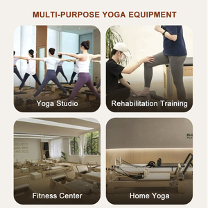 Full-Track <strong>System</strong> Commercial Grade Pilates <strong>Reformer</strong> with Semi-High Tower Anti-Slip Footbar 3-Level Adjustable Tower - Product Image 3