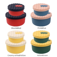 Boîte à lunch en silicone de qualité alimentaire OEM ODM, étanche, réutilisable, conteneur de stockage alimentaire Bento avec couvercle, sans BPA