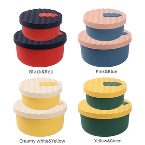 Boîte à lunch en silicone avec logo personnalisé, de qualité alimentaire, compatible micro-ondes, lave-vaisselle, congélateur, écologique, réutilisable, avec couvercle - Product Image 6