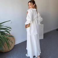 Ensemble chemise décontractée pour femmes Robe d'été chemise à manches longues Robe midi pour femmes Ensemble deux pièces ample