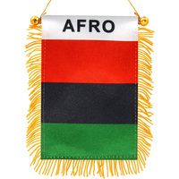 Nouveau drapeau mini de 4x6 pouces pour voiture, à suspendre à la vitre, motif Afro-Américain, pour décoration de rétroviseur, vente en gros