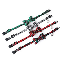 Collier pour animaux de compagnie Zoyi, série à carreaux de Noël, avec flocon de neige et nœud, accessoire de Noël réglable pour chiens et chats