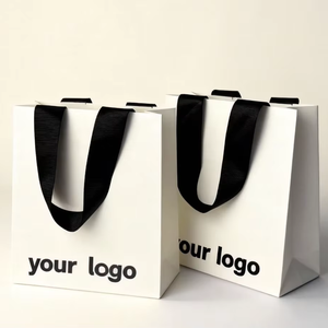 ถุงช้อปปิ้งเครื่องสำอางและเครื่องประดับสุดหรูรักษ์โลกแบบสั่งทำพิเศษ พร้อมกระบวนการปั๊มนูนโลโก้และหูหิ้วริบบิ้น - Product Image 1