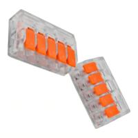 Connecteur de câblage à levier à cinq ports LT-415, 1 entrée 4 sorties, corps transparent pour lustre, lampe suspendue et éclairage de présentation