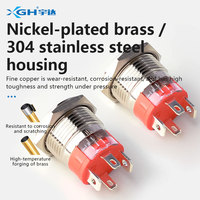 Interrupteurs à bouton-poussoir industriels haute intensité 20A, contacts en acier inoxydable anti-corrosion, IP65, électroniques, éclairés par LED