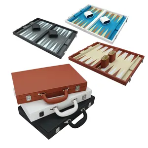 Leather Travel Backgammon Game Set Adults 2 Player Family Night Board Chess Game Adult Board Game Night Time Entertainment