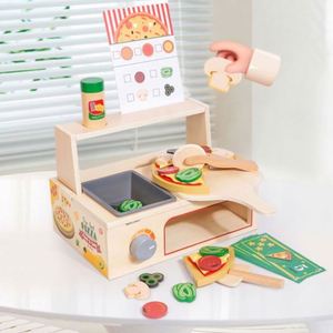 Four à pizza en bois CPC CE EN71 pour enfants de 3 ans et plus, jouet de cuisine ludique pour découper les aliments et faire semblant de cuisiner - Product Image 2