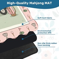 Tapis de Mahjong américain rose pour voiturette de golf, antidérapant, insonorisant, avec bordure motif balle de golf et trophée
