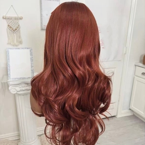Parrucca Trasparente Senza Colla in <span class=keywords><strong>Capelli</strong></span> Remy Lunghi Marrone/Rame, Grado 12A, Densità 180%, 13x4, per Donne di Colore - Product Image 3