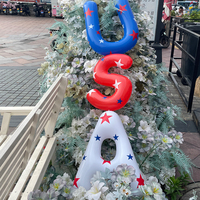 Lot de 3 décorations gonflables patriotiques pour fête au bord de la piscine, lettres USA flottantes pour le 4 juillet, lettres gonflables flottantes pour la décoration de fête