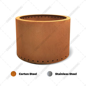 Foyer à charbon en acier Corten avec cendrier - Product Image 4