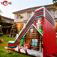 Château gonflable de Noël avec toboggan combiné, usage commercial