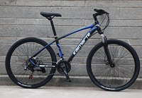Vélo de montagne avec cadre en aluminium, frein à disque, 21 vitesses, fourche amortissante, vélo de randonnée pour adultes, hommes et femmes