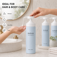 Botol Pompa HDPE Grosir 250ml 420ml 500ml dengan Tutup Putar untuk Kemasan Sampo, Kondisioner, Sabun Mandi, Losion, dengan Cetak Kustom OEM