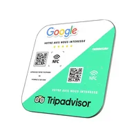 Plaque d'affichage en acrylique pour carte de membre avec RFID NFC Tap & Scan Code QR 13,56 MHz pour les réseaux sociaux Google Review